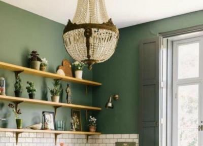 راهنمای طراحی آشپزخانه با رنگ سبز، طیف رنگی و چیدمانمزایای استفاده از آشپزخانه با رنگ سبز